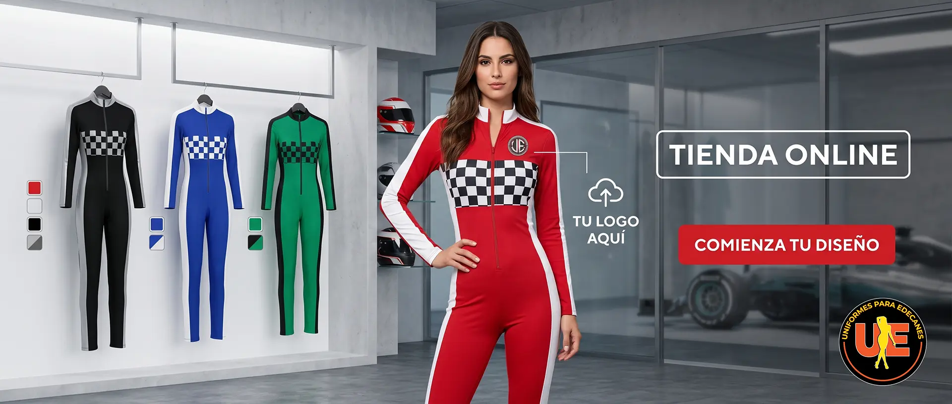 Tienda Online de Uniformes para Edecanes — Personaliza colores y sube tu logo